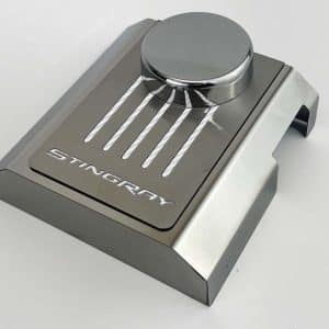 Master Cylinder Cover STINGRAY – 2014–2019 C7 Corvette Manual – White CF - GoodSpeedUSA