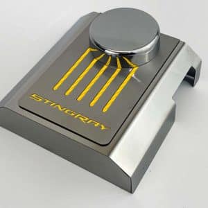 Master Cylinder Cover STINGRAY – 2014–2019 C7 Corvette Manual – Yellow CF - GoodSpeedUSA