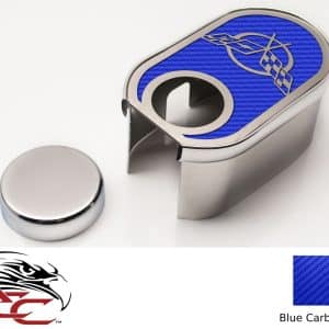 Master Cylinder Cover 'Crossed Flags' w/Cap – 1997–2004 C5 Corvette – Blue CF - GoodSpeedUSA