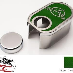 Master Cylinder Cover 'Crossed Flags' w/Cap – 1997–2004 C5 Corvette – Green CF - GoodSpeedUSA