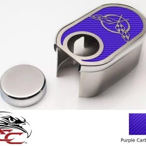 Master Cylinder Cover 'Crossed Flags' w/Cap – 1997–2004 C5 Corvette – Purple CF - GoodSpeedUSA