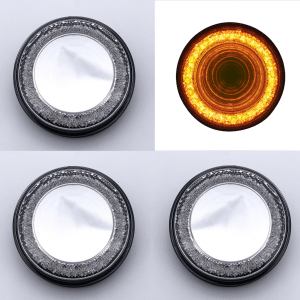 (Set/4) 4" Amber LED/Clear Lens "MIRAGE" Parking Turn Signal Clearance Lights - GoodSpeedUSA