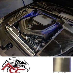 Radiator Cover Carbon Fiber – 2006–2015 Cadillac CTS-V – Brushed Stainless Trim - GoodSpeedUSA