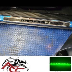 Door Sills Carbon Fiber "MOPAR" – 2015–2024 Dodge Challenger – Green LED – Qty 2 - GoodSpeedUSA