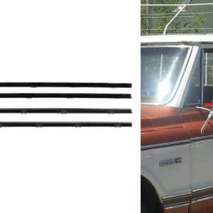 Black Door Glass Beltline Felt Seal Weatherstrip Set for 1967-72 Chevy Truck - GoodSpeedUSA