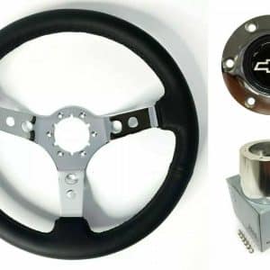 Chrome Steering Wheel w/ White Bowtie Horn For 1969-1994 Chevy Impala Camaro - GoodSpeedUSA