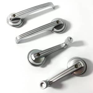 (Set/4) Satin Interior Door Handles & Window Cranks For 1965-1967 Ford Mustang - GoodSpeedUSA