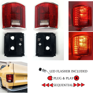 Pair Sequential Tail Lights LED Brake w/ Trim & Flasher - 1973-1991 Blazer Jimmy - GoodSpeedUSA