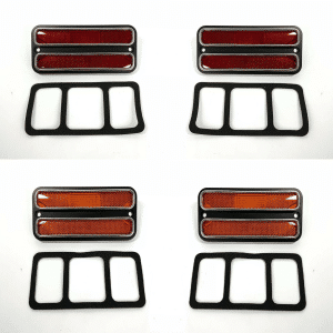 Chevy / GMC Pickup Truck Front Rear Side Marker Set Red/ Amber Chrome Trim 68-72 - GoodSpeedUSA