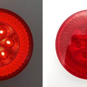 Pair 4" Round LED "TURBINE" Stop, Turn & Tail Lights - Red LED/Red Lens - S/T/T - GoodSpeedUSA