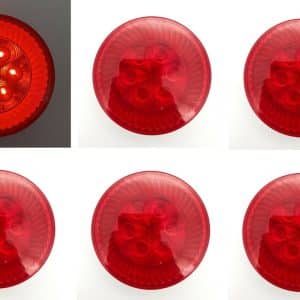 (Set/6) 4" Round LED "TURBINE" Stop, Turn & Tail Lights - Red LED/Red Lens - GoodSpeedUSA
