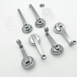 (Set/6) Chrome Interior Door Handles & Window Cranks For 1965-1967 Ford Mustang - GoodSpeedUSA