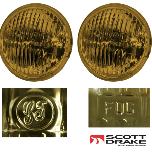 Pair Amber Sealed Beam Fog Light Lamps For 1964-1968 Ford Mustang GT - GoodSpeedUSA