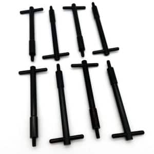 (Set/8) Aluminum Black T-Bar Style Valve Cover Wing Nut Bolts 1/4"-20 SBC BBC - GoodSpeedUSA