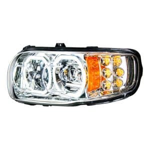 LH Driver LED Headlight w/ LED Halo DLR & Turn Signal For Peterbilt 388/389 - GoodSpeedUSA