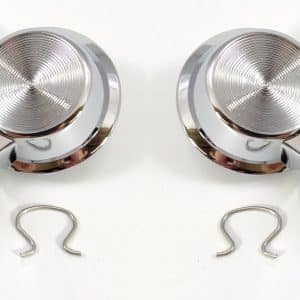 Pair 1961-64 Chevy Chrome Vent Window Crank Handles Double Arm Black Knobs - GoodSpeedUSA