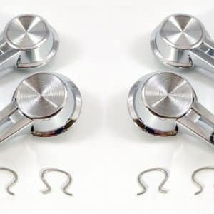 Set Vent & Door Window Crank Handles Chrome w/ Black Knobs for 1961-1964 Chevy - GoodSpeedUSA