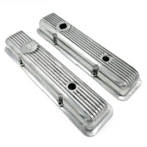 Valve Covers Small Block Chevy LT1 Style Polished Aluminum w/ Gaskets Dynacorn - GoodSpeedUSA