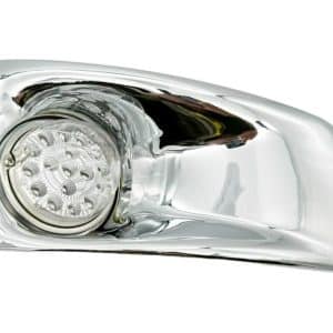 RH Fog Light Lamp Bezel w/ Amber LED Clear Lens For 2007-2017 Kenworth T660 - GoodSpeedUSA