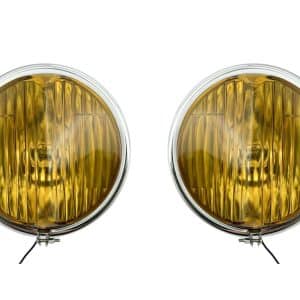 Pair Cats Eye Glass Amber Fog Lights Lamps For 1939 Chevy Car - GoodSpeedUSA