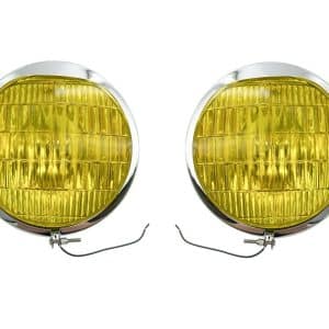 Pair Original Style Glass Amber Fog Lights Lamps For 1940 Chevy Car - GoodSpeedUSA
