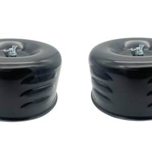 Pair Black Louvered Air Cleaner Assemblies 1 2 BBL Barrel Carburetor Hot Rod - GoodSpeedUSA