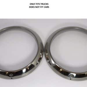 Pair (2) 1947-1954 Chevrolet Pickup TRUCK Stainless Steel Headlight Trim Ring - GoodSpeedUSA