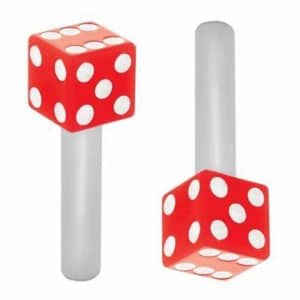 Pair Red Dice Door Lock Knobs Cars Trucks - SAE #10-32 Thread - GoodSpeedUSA