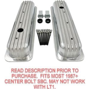 Short Finned Aluminum Valve Covers For Small Block Chevy 350 Vortec TBI - GoodSpeedUSA