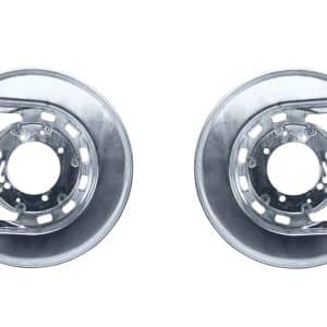 LH & RH Rear Silver Brake Rotor Backing Shield Plates For 1965-82 Chevy Corvette - GoodSpeedUSA