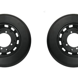 LH & RH Rear Black Brake Rotor Backing Shield Plates For 1965-82 Chevy Corvette - GoodSpeedUSA