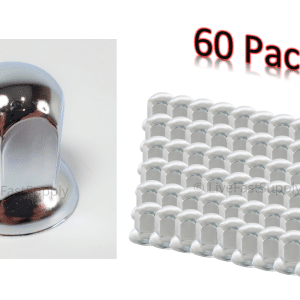 (Set/60) Chrome Steel 33mm Lug Nut Covers w/ Flange Push-On (2" Tall) - GoodSpeedUSA