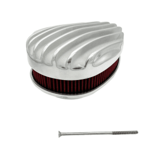 Partially Polished 4 Barrel Fat Finned Tear Drop Air Cleaner For 5-1/8" Carb - GoodSpeedUSA