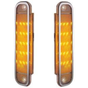 Pair Front Amber LED Clear Lens Side Marker Lights For 1973-1980 GMC Truck - GoodSpeedUSA