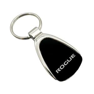 Teardrop Black & Chrome Keychain Fob w/ Nissan Rogue Logo Emblem - GoodSpeedUSA