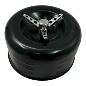 4" Black Louvered Air Cleaner Assembly 3 Wing Nut 1 2 Barrel Carb 2-5/8" Neck - GoodSpeedUSA