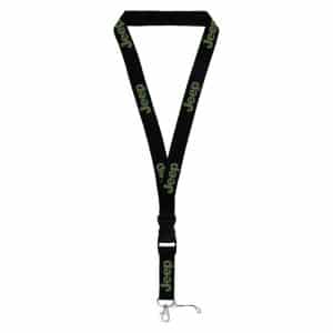 Universal Green Jeep Logo On Black Keychain Lanyard (Licensed) - GoodSpeedUSA