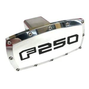 Polished Ford F-250 Black Script Tow Hitch Plug Cover For 2" Hitch Receiver - GoodSpeedUSA