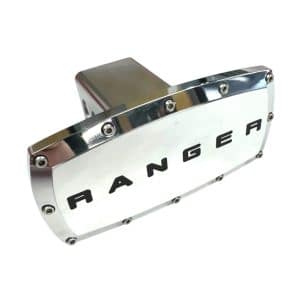 Polished Ford Ranger Black Script Tow Hitch Plug Cover For 2" Hitch Receiver - GoodSpeedUSA